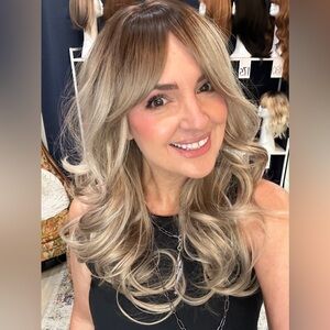 309 "The Brook" Dark Rooted Blonde Wig 24” Synthetic Full Wig